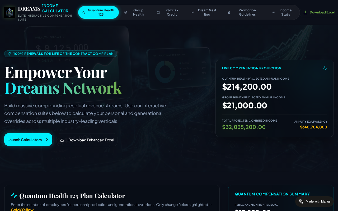 Dreams Income Calculator