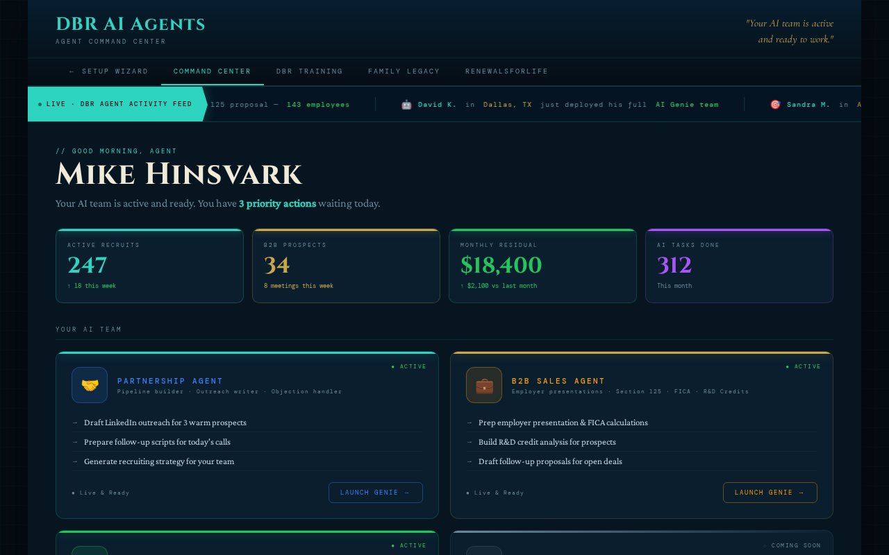 Live AI Genie Command Center